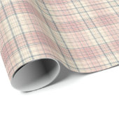 Weich Rosa und Creme Tartan Kariert Geschenkpapier (Rolleneckpunkt)