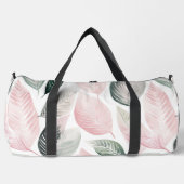 Weich rosa und grünes botanisches Leaf-Muster Duffle Bag (Vorderseite)