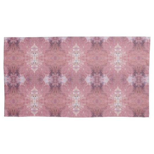 Weich rosa und lila abstraktes M-Formatmuster Kissenbezug (Vorderseite)