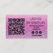 Weich rosa und Lila Glitzer Ombre Lash Tech Treuekarte (Rückseite)