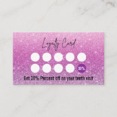 Weich rosa und Lila Glitzer Ombre Lash Tech Treuekarte (Vorderseite)