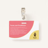 Weich rosa und sonnig gelb Student ID card Abzeich Ausweis (Rückseite mit Klammer)