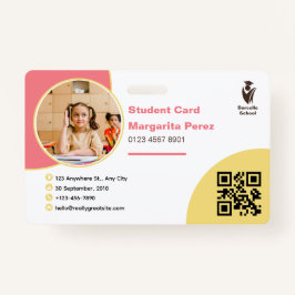 Weich rosa und sonnig gelb Student ID card Abzeich Ausweis