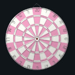 Weich rosa und weiß dartscheibe<br><div class="desc">Weich rosa und weiß gestrichene Tafel</div>