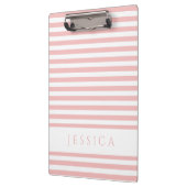 Weich rosa und weiß gestreifte Muster Klemmbrett (Links)