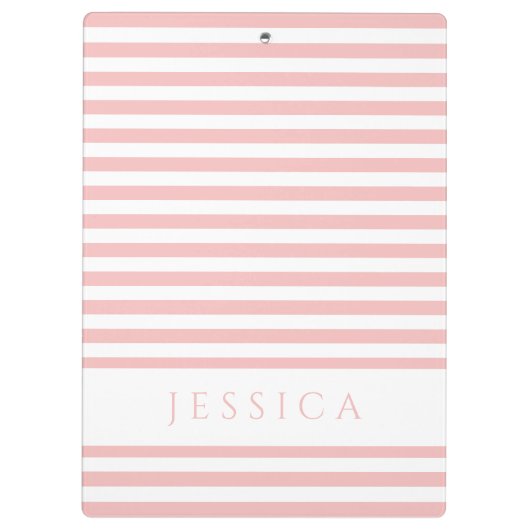 Weich rosa und weiß gestreifte Muster Klemmbrett (Rückseite)