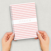Weich rosa und weiß gestreifte Muster Notizblock