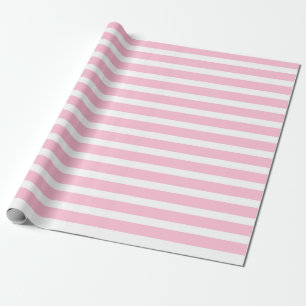 Weich rosa und Weiß Stripes Packpapier