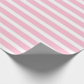 Weich rosa und Weiß Stripes Packpapier (Ecke)
