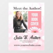 Weich rosa und weiße Autor Buchsignierung Fensteraufkleber (Blatt)