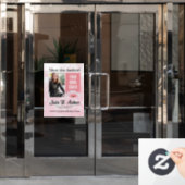 Weich rosa und weiße Autor Buchsignierung Fensteraufkleber (Büro Tür)