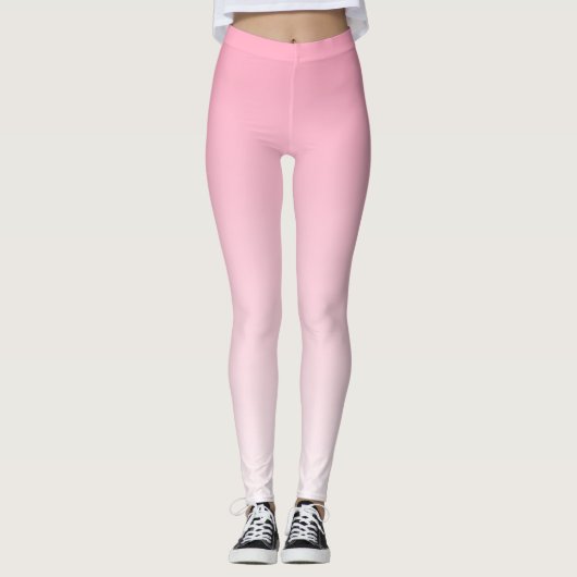 Weich rosa und weiße Farbe Leggings (Vorderseite)