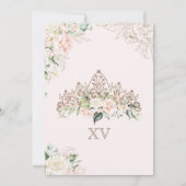 Weich rosa und weiße Rosen Elegant Luxus Quinceane Einladung (Rückseite)