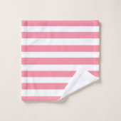 Weich rosa und weiße Streifen Badhandtuch Set (Waschlappen)