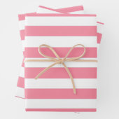 Weich rosa und weiße Streifen Geschenkpapier Set (Beispiel)