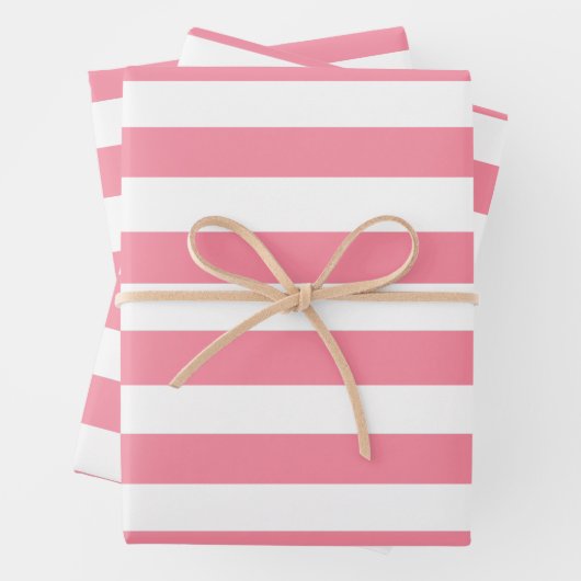 Weich rosa und weiße Streifen Geschenkpapier Set (Beispiel)