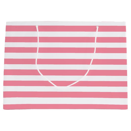 Weich rosa und weiße Streifen Große Geschenktüte (Vorderseite)