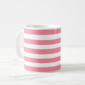 Weich rosa und weiße Streifen Kaffeetasse (Vorderseite Links)
