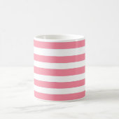 Weich rosa und weiße Streifen Kaffeetasse (Mittel)
