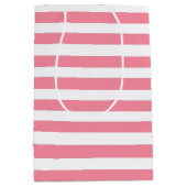 Weich rosa und weiße Streifen Mittlere Geschenktüte (Vorderseite)