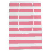 Weich rosa und weiße Streifen Mittlere Geschenktüte (Rückseite)