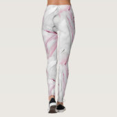 Weich rosa und weißer Marmor Leggings (Rückseite)