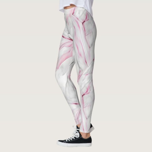 Weich rosa und weißer Marmor Leggings (Links)