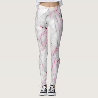 Weich rosa und weißer Marmor Leggings