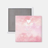 Weich rosa und weißer Muttertag Magnet (Vorderseite/Rückseite)