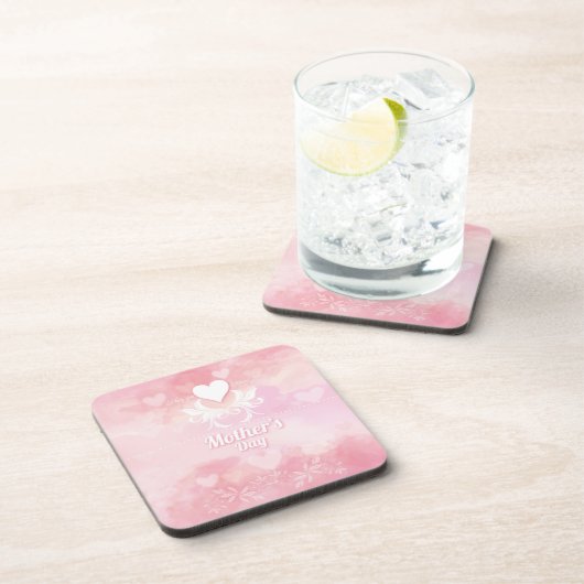 Weich rosa und weißer Muttertagsfisch Untersetzer (Rechte Seite)