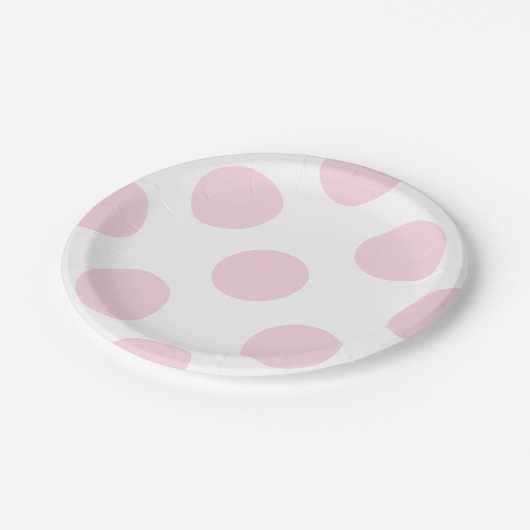 Weich rosa und weißer pappteller (Schrägansicht)