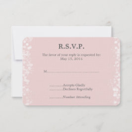 Weich rosa und weißes Bokeh Wedding RSVP Karte