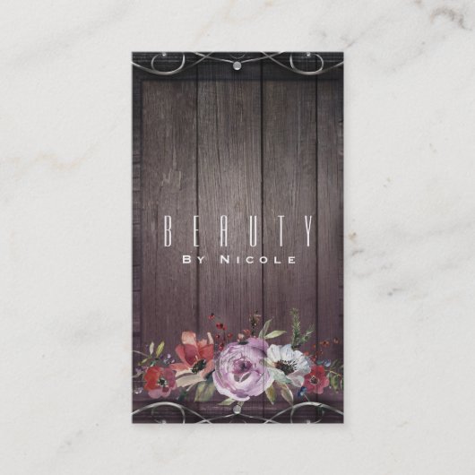 Weich rosa Wasserfarbe Elegante Flora Moderner Chi Visitenkarte (Vorderseite)