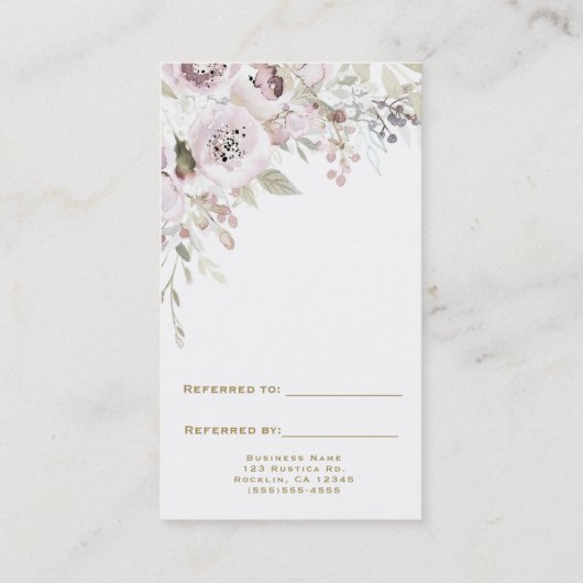 Weich rosa Wasserfarben Wählen Sie eine andere Ans Empfehlungskarte (Rückseite)