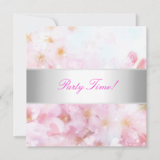 Weich rosa-weiße Blume Party Einladung