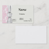 Weich-rosa-weiße geblüht Damastmuster Visitenkarte (Vorne/Hinten)