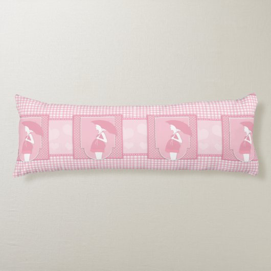 Weich rosa Weiße Schwangere mit Schirm Seitenschläferkissen (Vorderseite)