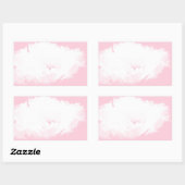 Weich rosa, weißer Pollenflor, rechteckiger Aufkle Rechteckiger Aufkleber (Blatt)