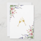 Weich rosa Wilde Blume Grüne Gold Brautparty Einladung (Rückseite)