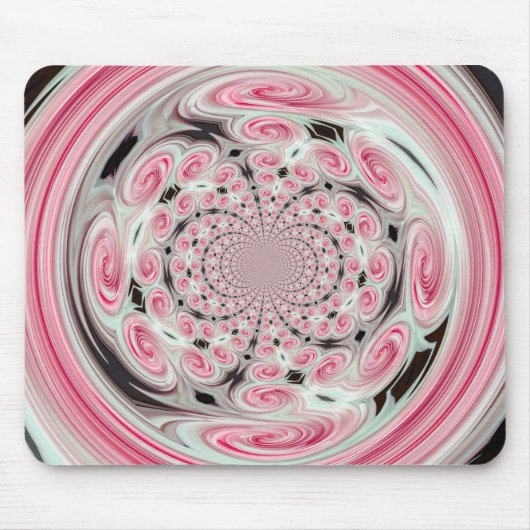 Weich rosa Wolken Swirk Reflektion Mousepad (Vorne)