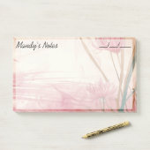 Weich rosa Zartes florales Trendy 10" x 6" Post-it Klebezettel (Auf Schreibtisch)