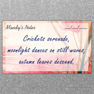 Weich rosa Zartes florales Trendy 10" x 6" Post-it Klebezettel