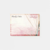 Weich rosa zartes florales Trendy 4 Zoll x 3 Zoll Post-it Klebezettel (Vorderseite)