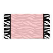 Weich rosa Zebra Blank Labels (Vorne)