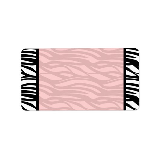 Weich rosa Zebra Blank Labels Adressaufkleber (Vorne)