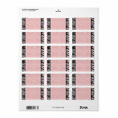 Weich rosa Zebra Blank Labels Adressaufkleber (Vorne)