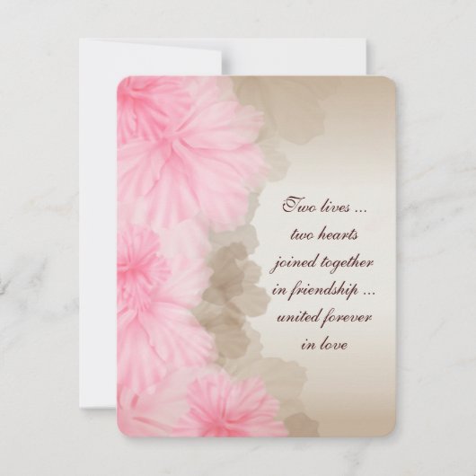 Weich rosafarbene Bläschen Einladung (Vorderseite)