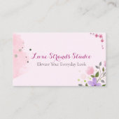 Weich rosafarbene Blüte Elegantes Haar Stildesign Visitenkarte (Vorderseite)