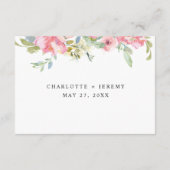 Weich rosafarbene, florfarbene Hochzeit RSVP Begleitkarte (Rückseite)