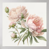 Weich rosafarbene Peach Peonies Square Poster (Vorne)